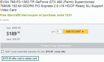 GeForce GTX 460 price